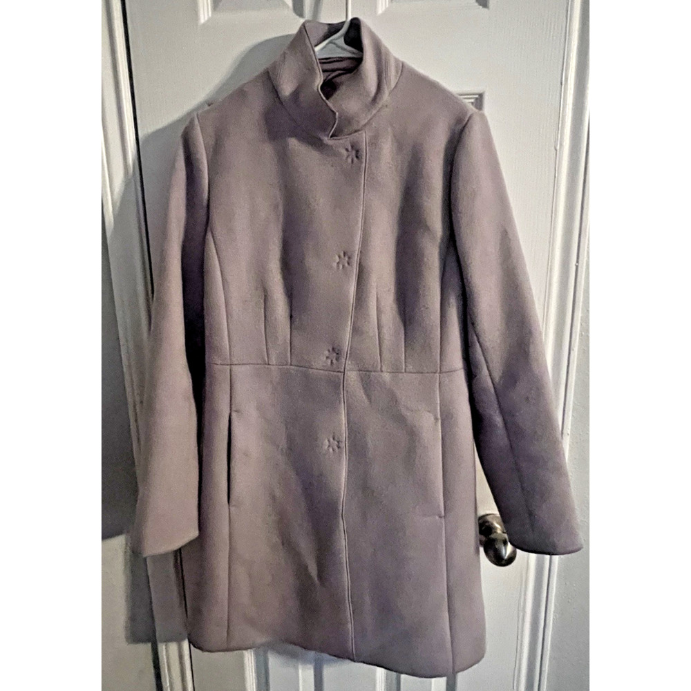 Banana Republic Wool Trench Coat Light Purple Classic Women's Long Coat Small